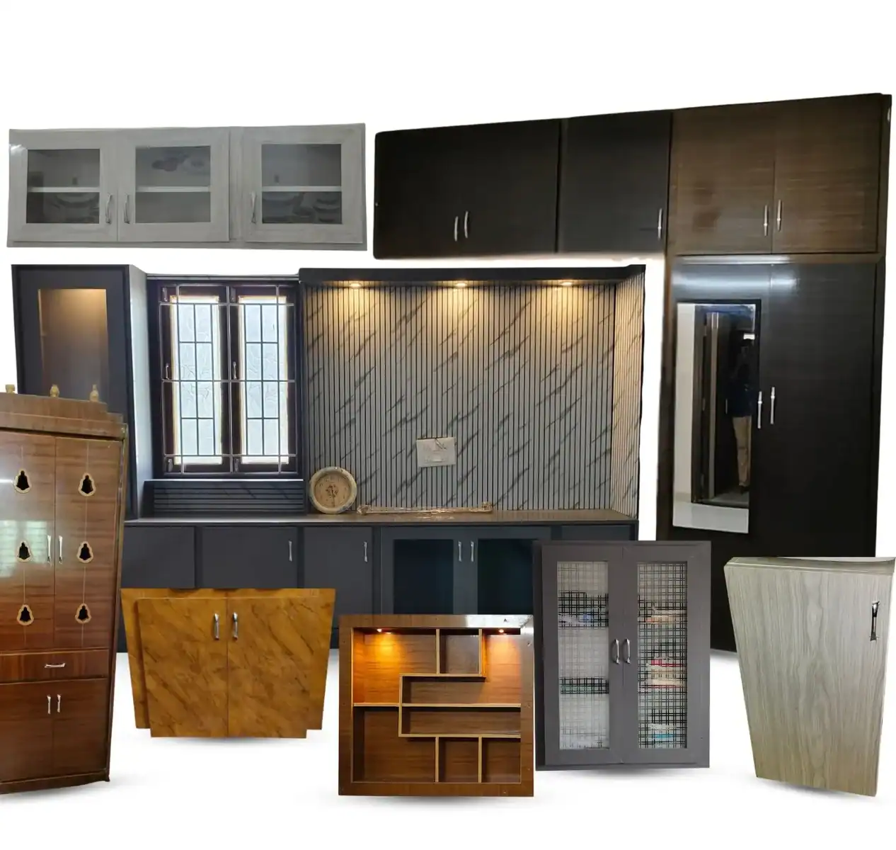 PVC and uPVC cupboard work in Coimbatore by Yugan Glass Works
